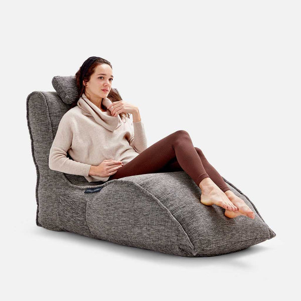 Hjemmekino saccosekk med hodestøtte – Avatar Lounger Luscious Gray Innedørs saccosekk