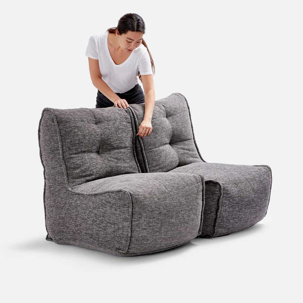 Twin Couch Modulsofa Luscious Gray Innedørs saccosekk