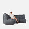 Mod 3 Cozy Corner Modulsofa Titanium Weave Utendørs modulsofa