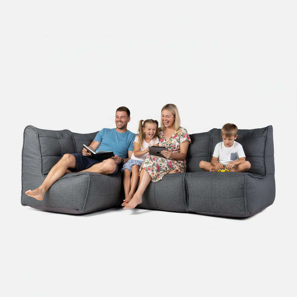 Mod 3 Cozy Corner Modulsofa Titanium Weave Utendørs modulsofa