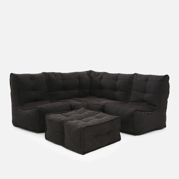 Mod 4 Corner Deluxe Modulsofa Black Sapphire Innedørs modulsofa