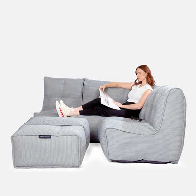 Mod 4 Corner Deluxe Modulsofa Silverline