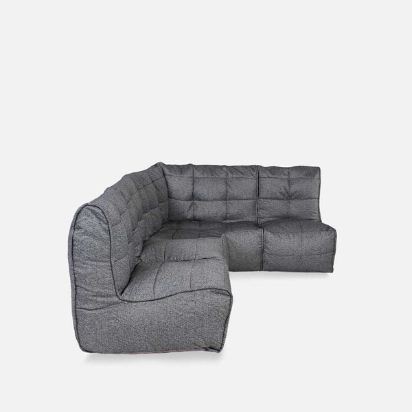 Mod 4 L Sofa Modulsofa Titanium Weave Utendørs modulsofa
