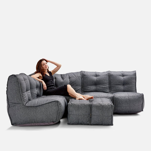 Mod 5 Living Lounge Modulsofa Titanium Weave Utendørs modulsofa