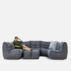 Mod 6 Lounge Max Modulsofa Titanium Weave Utendørs modulsofa