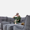 Mod 6 Lounge Max Modulsofa Titanium Weave Utendørs modulsofa