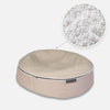 Hundeseng Sandstorm Thermo Quilt Beige L med detalj av perlefyll i sirkel