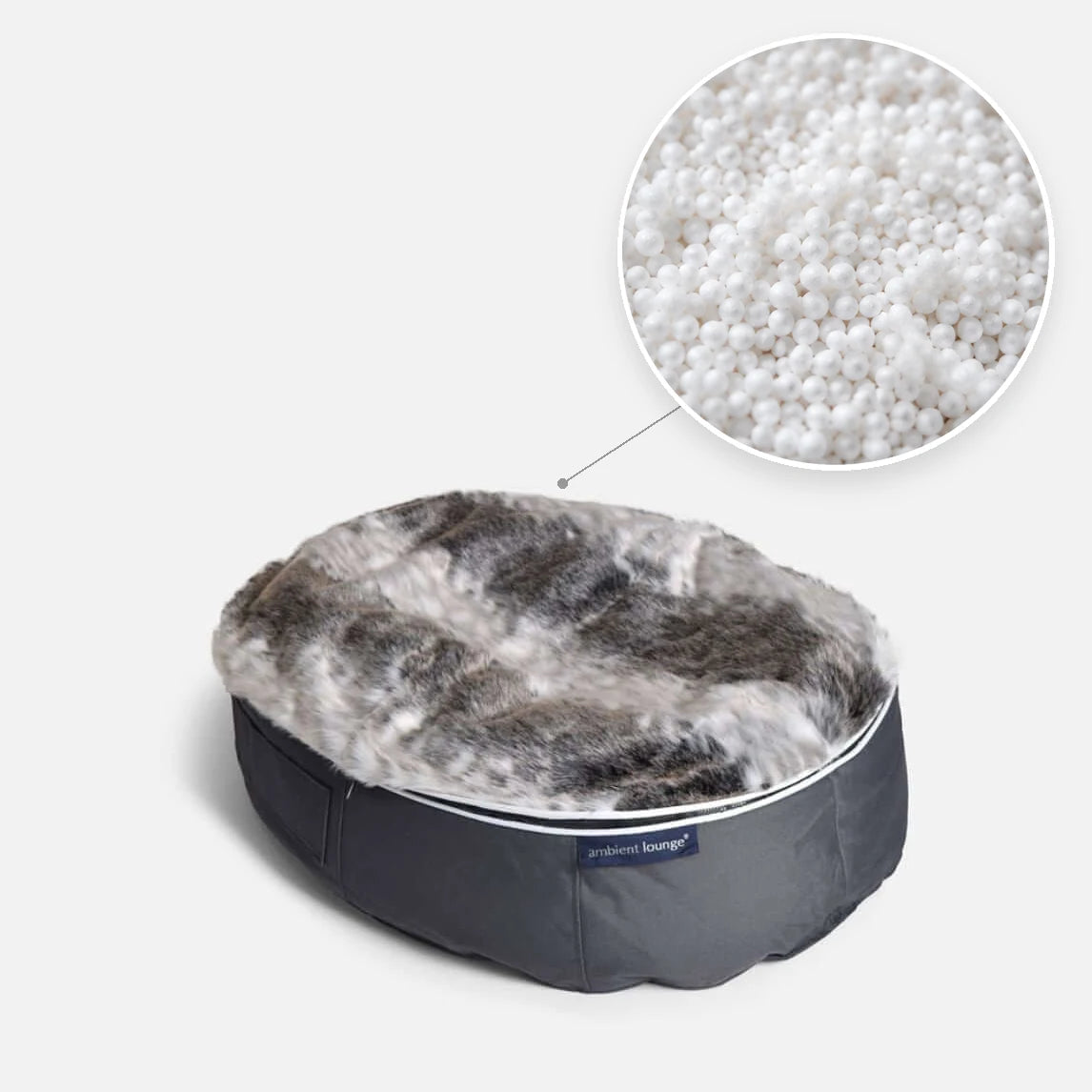 Hundeseng Supernova Wild Animal M med detalj av perlefyll i sirkel